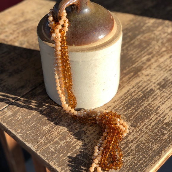 NWOT Point Of Perfection Beaded Necklace in Taupe - Picture 4 of 8